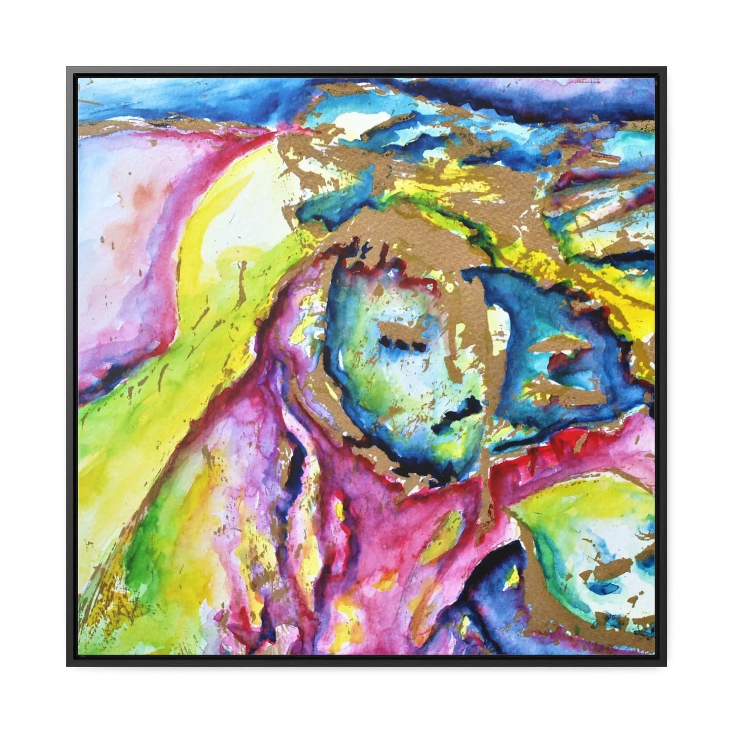 Mothers Face Gallery Canvas Wraps, Square Frame 30″ x 30″ Premium Gallery Wraps (1.25″)