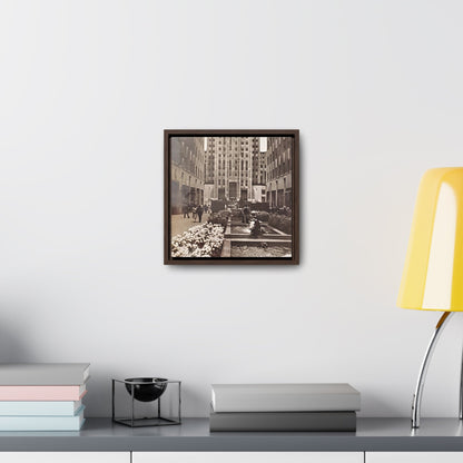 Rockefeller Plaza Gallery Canvas Wraps Square Frame 10″ x 10″ Premium Gallery Wraps (1.25″) Walnut