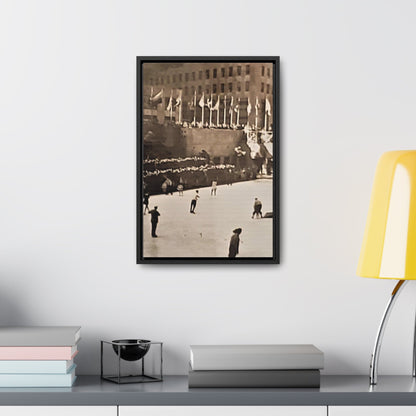 Rockefeller Plaza Easter 1945 Gallery Canvas Wraps Vertical Frame 12″ x 18″ 1.25" Black
