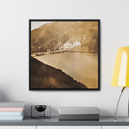 Morris Dam Lake Gallery Canvas Wraps Square Frame 20″ x 20″ 1.25" Black