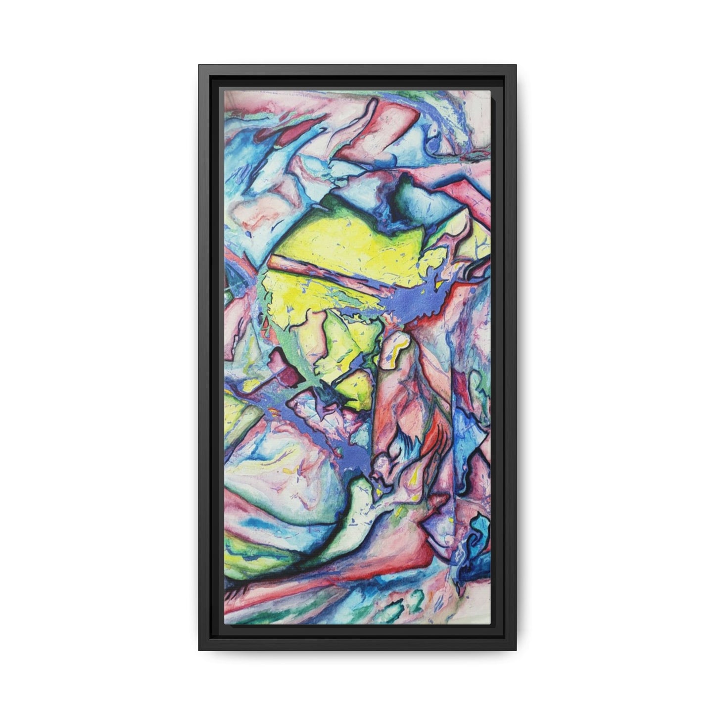 Alien Abstract Colorful Framed Canvas Art - Kia Day Design