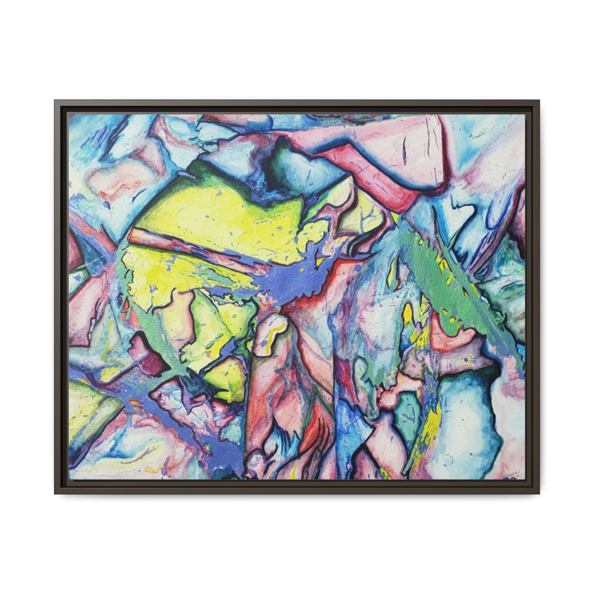 Alien Abstract Colorful Framed Canvas Art - Kia Day Design