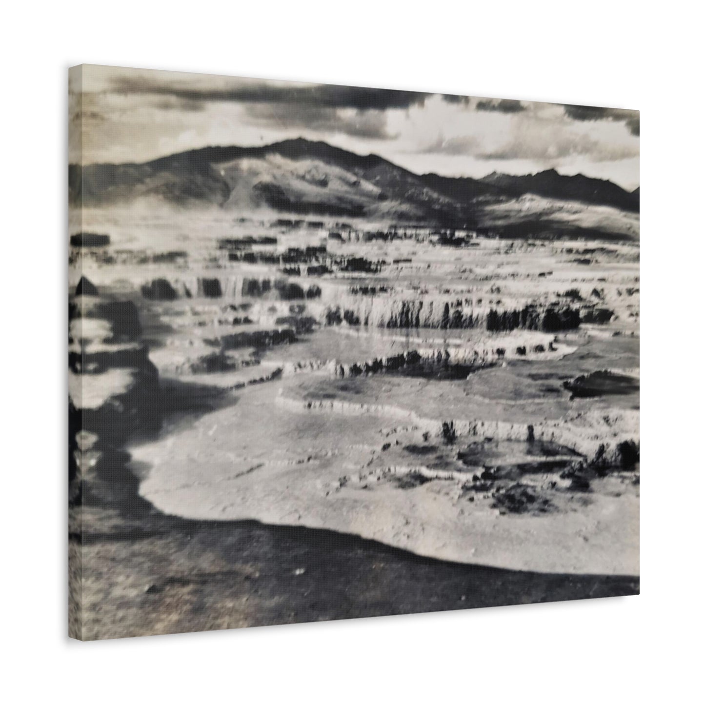 Springs at top of Jupiter Terrace Yellowstone Stretched Canvas