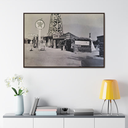 Texaco Station Continental Divide Gallery Canvas Wraps, Horizontal Frame 48″ x 32″ Walnut 1.25"