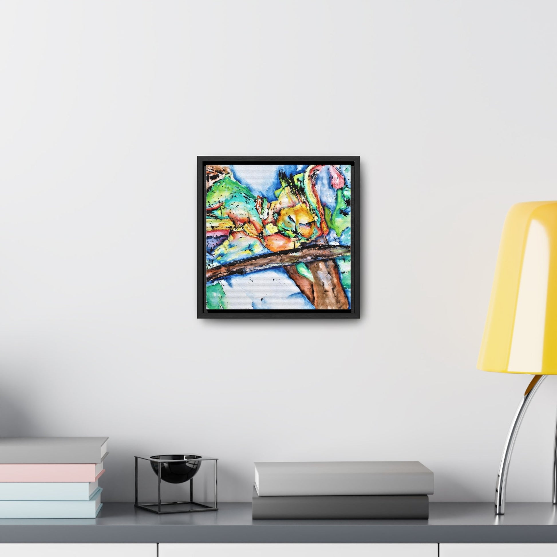 Owl In Flight Gallery Canvas Wraps, Square Frame Printify