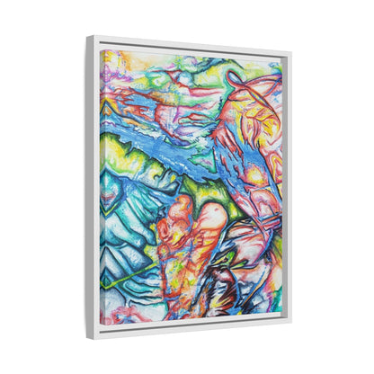 Multi-Color Abstract Framed Canvas Art Print - Kia Day Design