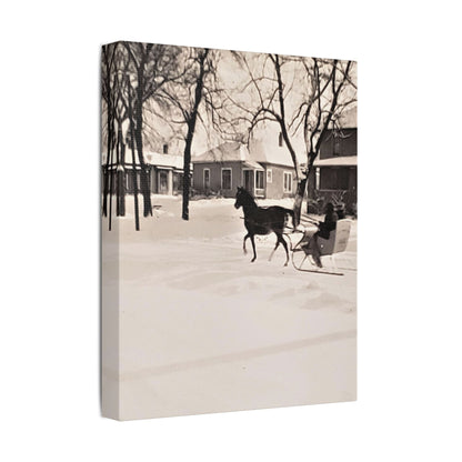 Carriage Ride Satin Canvas Stretched