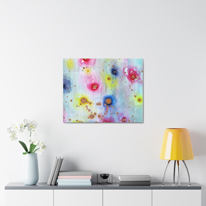 Raining Blooms Stretched Canvas