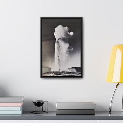 Old Faithful Geyser Yellowstone Gallery Canvas Wraps Vertical Frame 12″ x 18″ Premium Gallery Wraps (1.25″) Black