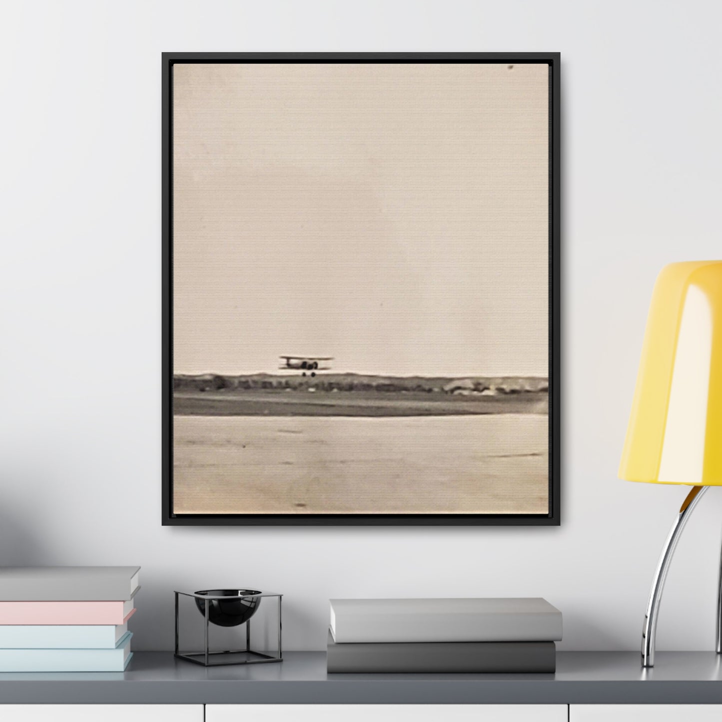 Plane Landing Omaha Airport 1939 Gallery Canvas Wraps, Vertical Frame