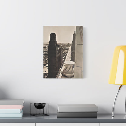 Michigan Ave Chicago Satin Canvas Stretched 12″ x 16″ (Vertical) 1.5"