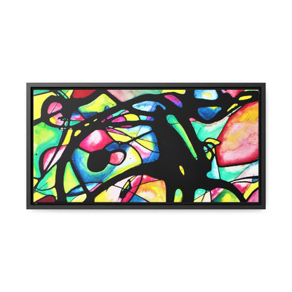 Peacock Gallery Canvas Wraps, Horizontal Frame 20″ x 10″ Black Premium Gallery Wraps (1.25″)