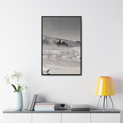 Mammoth Hot Springs Gallery Canvas Wraps Vertical Frame 24″ x 36″ Premium Gallery Wraps (1.25″) Black