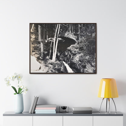 Narada Falls Yellowstone Gallery Canvas Wraps Horizontal Frame 40″ x 30″ Walnut 1.25"