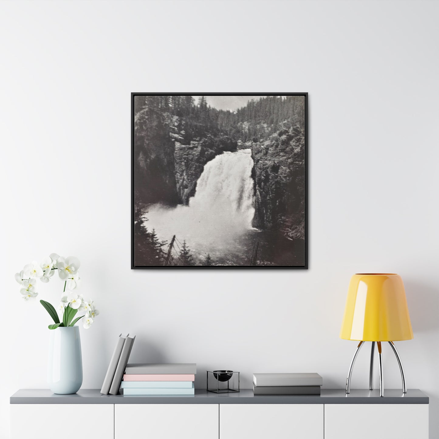 Upper Falls Yellowstone Gallery Canvas Wraps, Square Frame