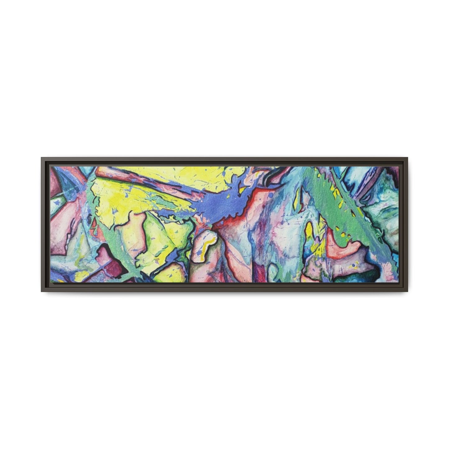 Alien Abstract Colorful Framed Canvas Art - Kia Day Design