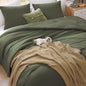 WRENSONGE Olive Green Queen Size Comforter Sets 3 Piece Queen - Olive Green Queen(90"*90") - blanket
