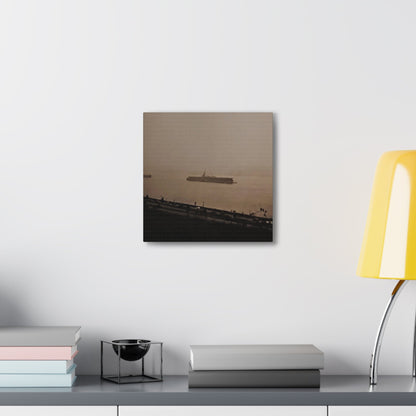 Navy Day New York Hudson River October 27th 1945 War Ships Canvas Gallery Wraps 12″ x 12″ 1.25"
