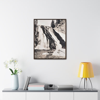 Gibbon Falls Yellowstone Gallery Canvas Wraps Vertical Frame 24″ x 30″ Premium Gallery Wraps (1.25″) Walnut