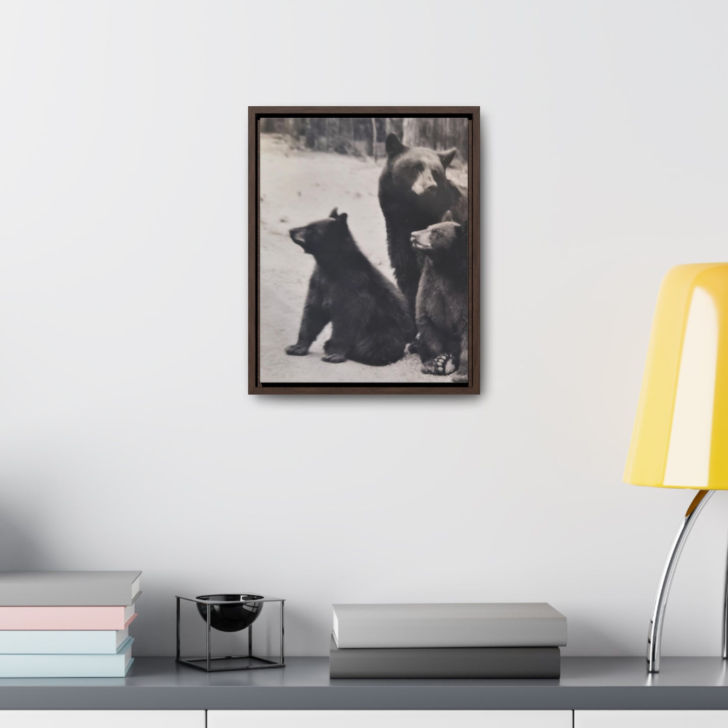 Yellowstone Back Bears Gallery Canvas Wraps, Vertical Frame