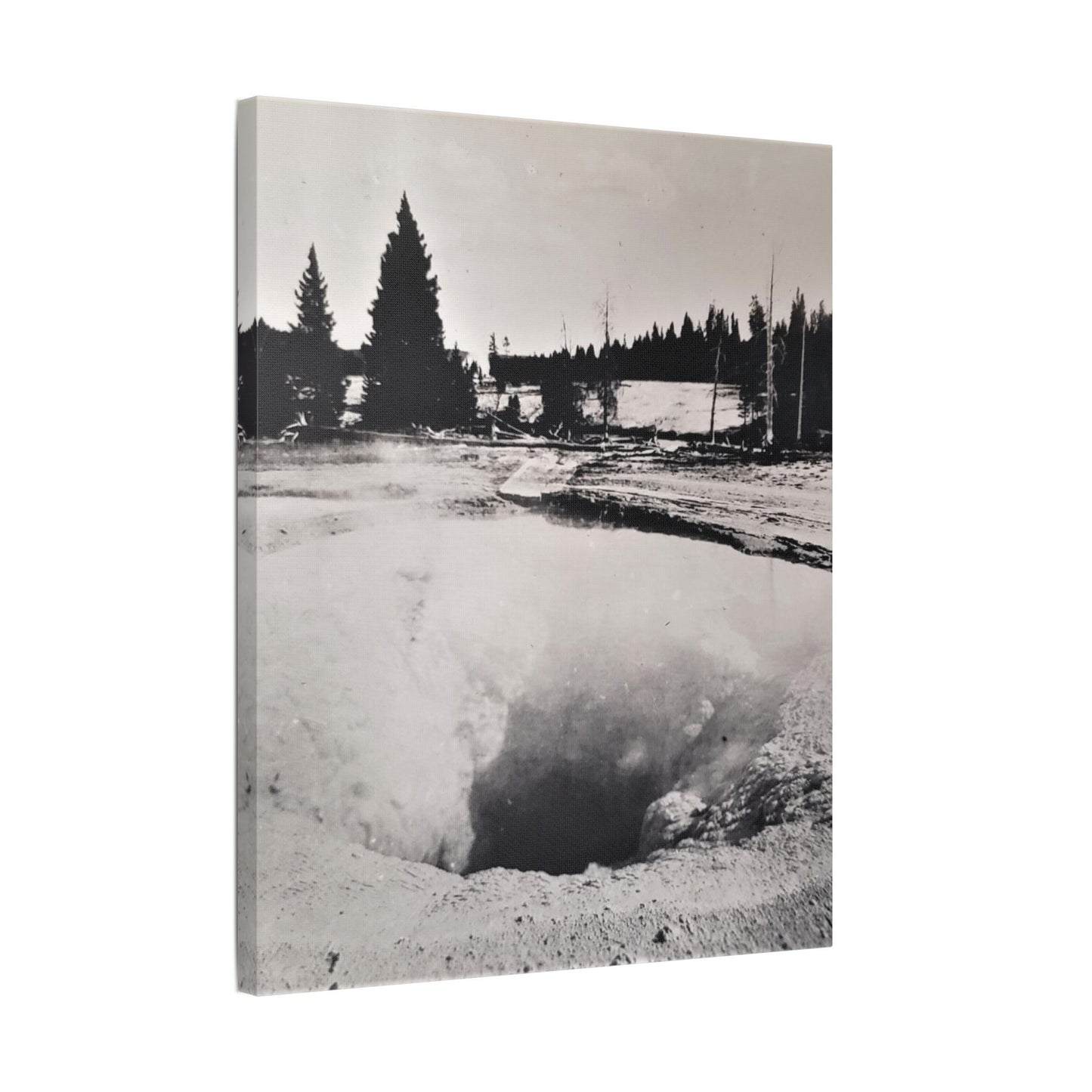 Morning Glory Pool Yellowstone Satin Canvas, Stretched