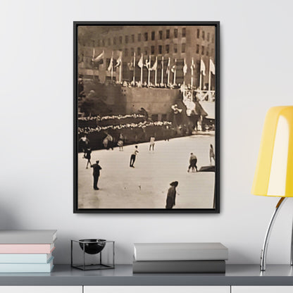 Rockefeller Plaza Easter 1945 Gallery Canvas Wraps Vertical Frame 18″ x 24″ 1.25" Black