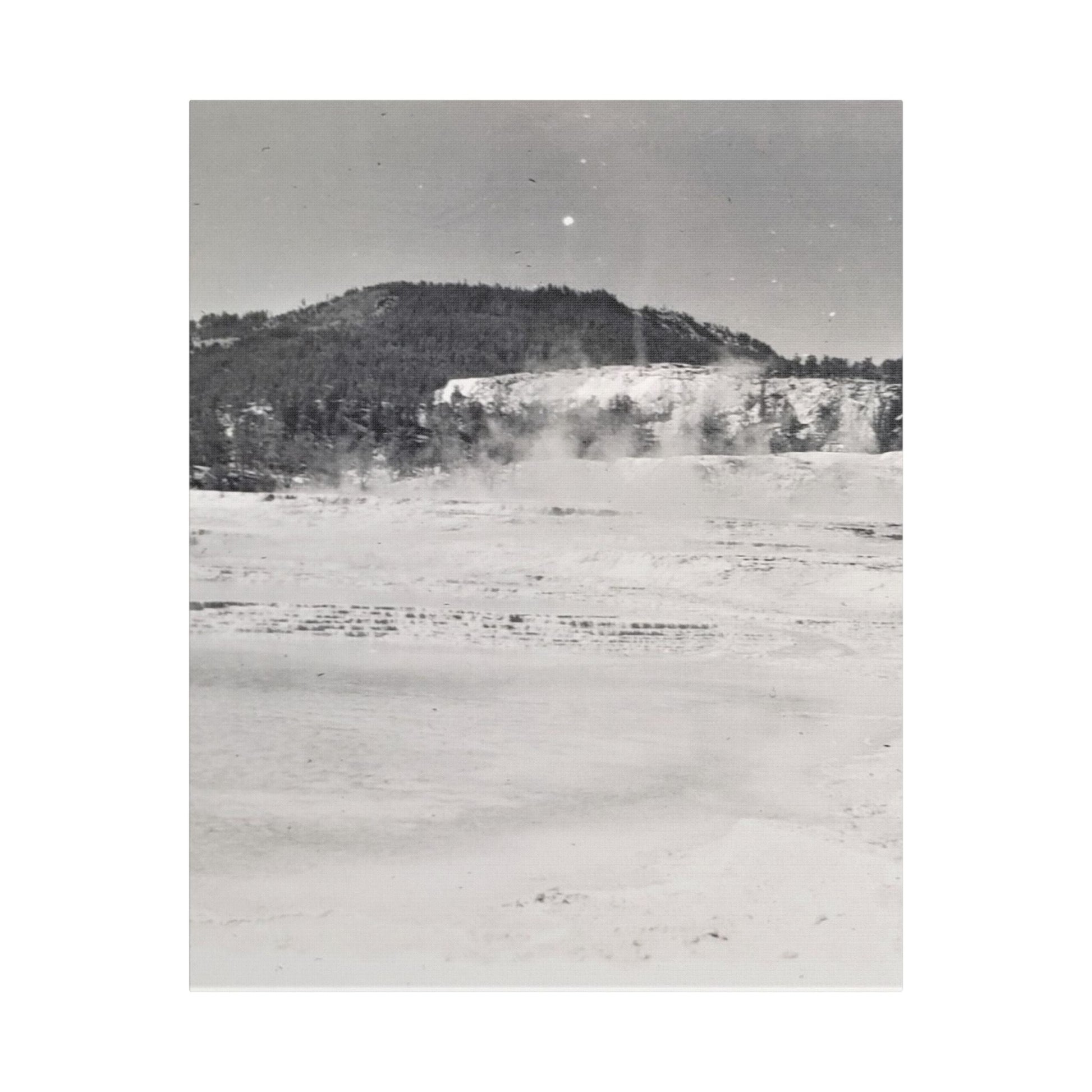 Mammoth Hot Springs Yellowstone Satin Canvas Stretched
