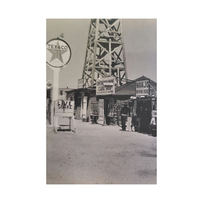 Texaco Station Continental Divide Satin Canvas Stretched