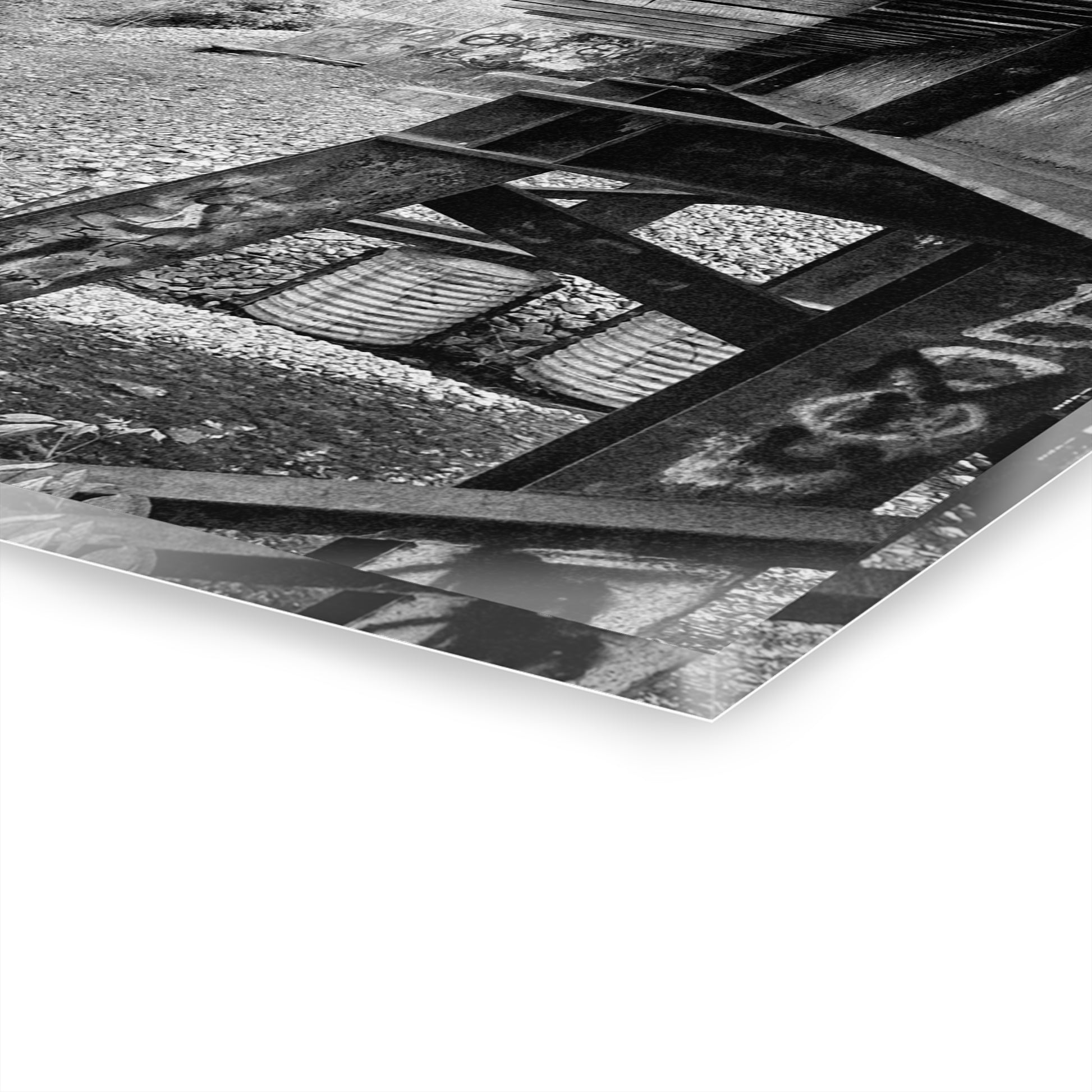 Black & White Train Trestle Acrylic Print — Rustic Industrial Wall Art French Cleat - - Home Decor