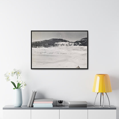 Mammoth Hot Springs Yellowstone Gallery Canvas Wraps Horizontal Frame 36″ x 24″ Black Premium Gallery Wraps (1.25″)
