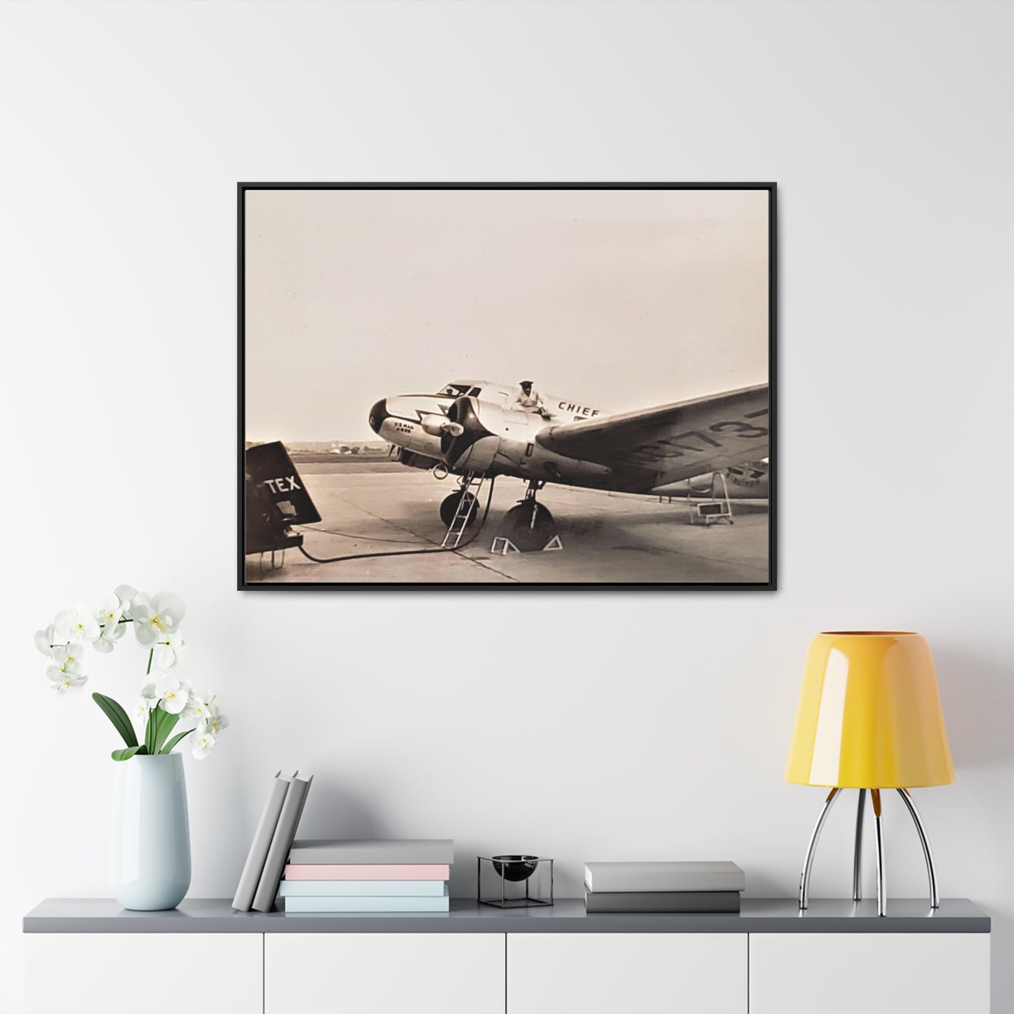 Refueling Mid-Contintent Chief Line 1939 Gallery Canvas Wraps, Horizontal Frame