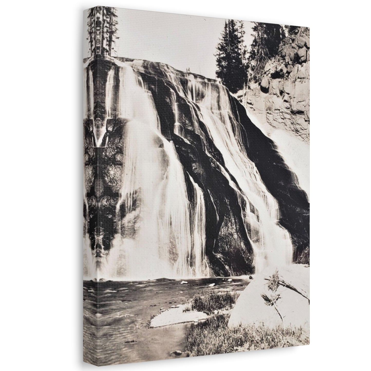 Gibbon Falls Yellowstone Stretched Canvas