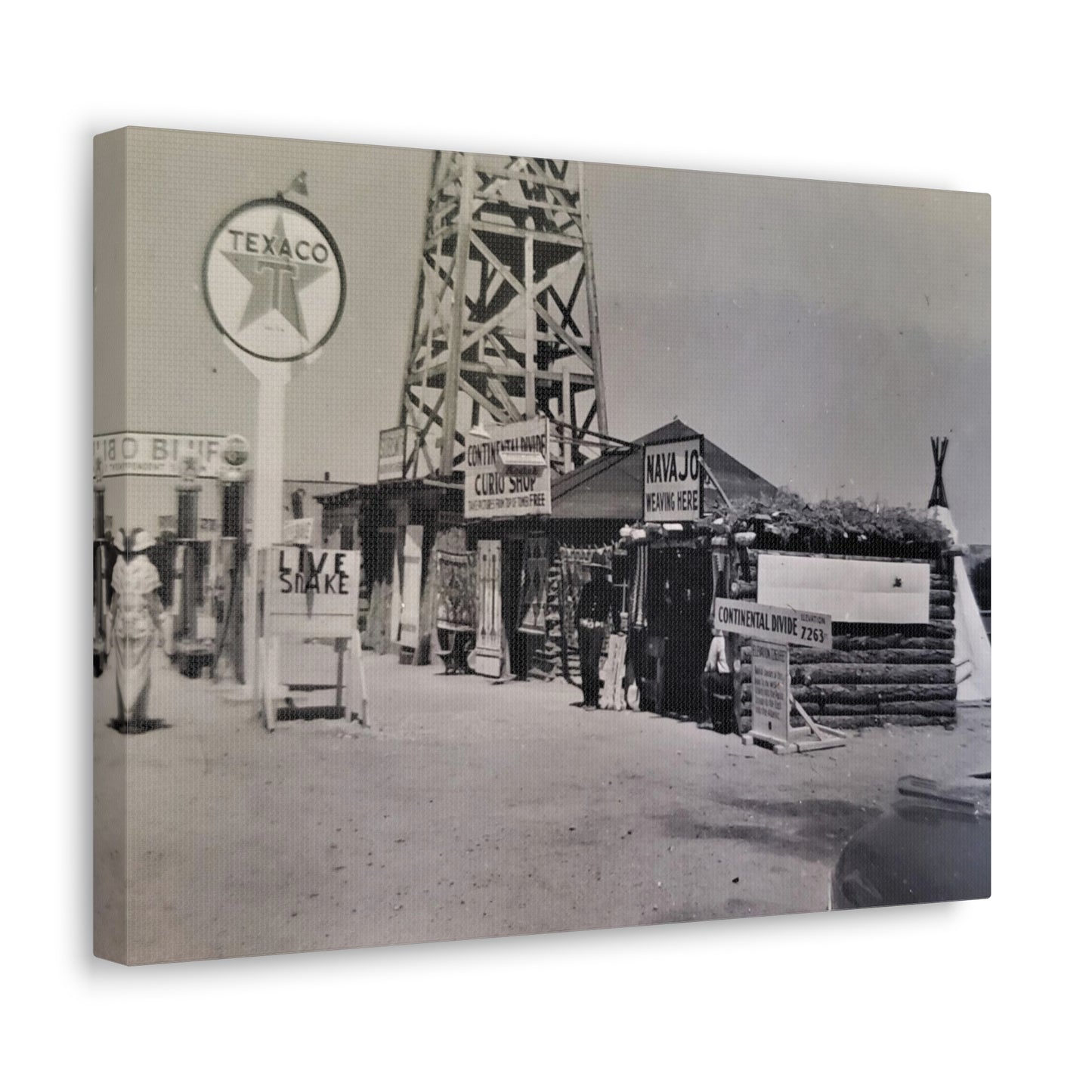 Texaco Station Continental Divide Canvas Gallery Wraps