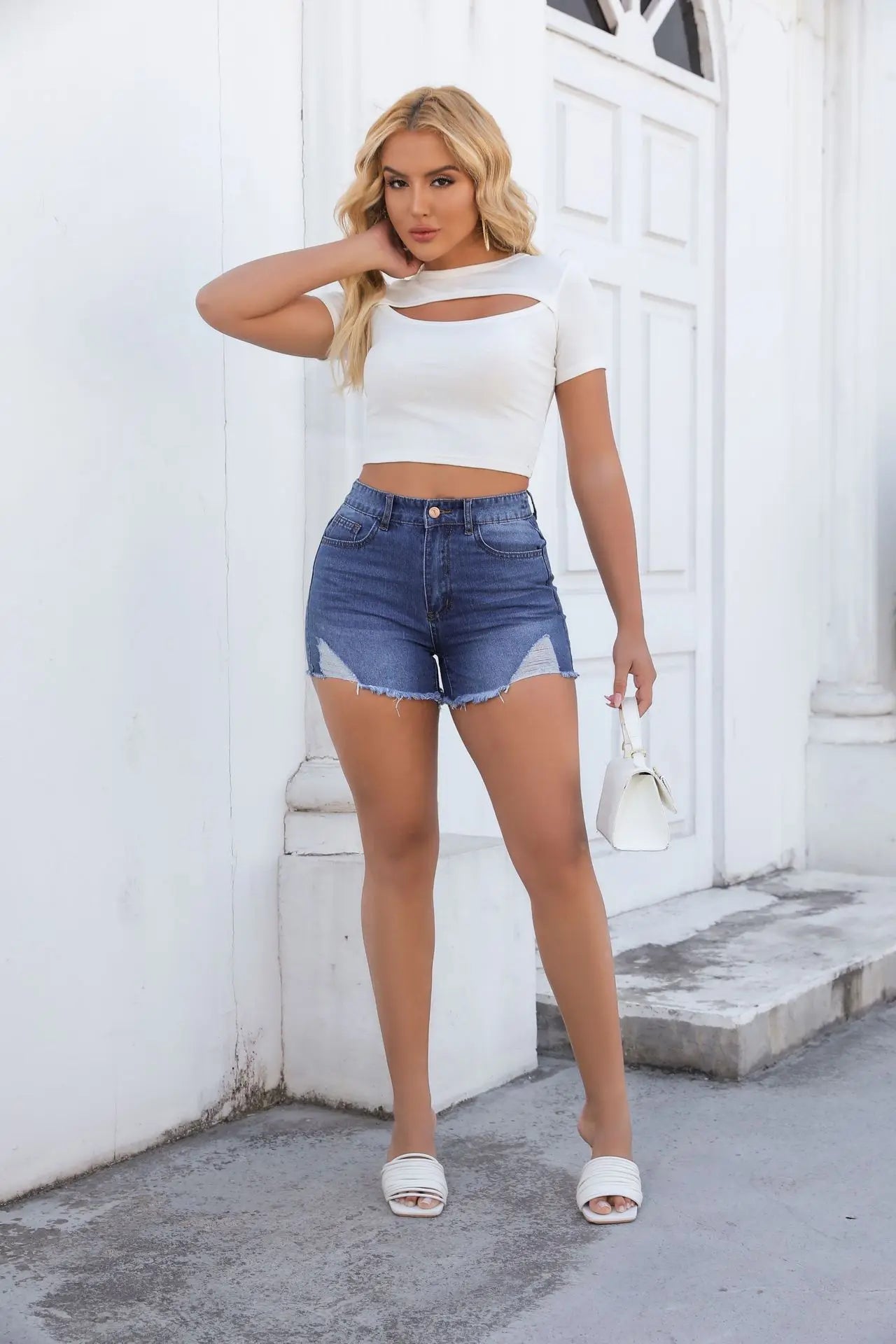 Denim Jeans Stretchy Shorts for Women