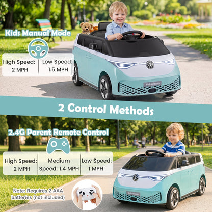 12V Electric Ride-On VW Bus with Remote Control & Music - - Ride-On Toy
