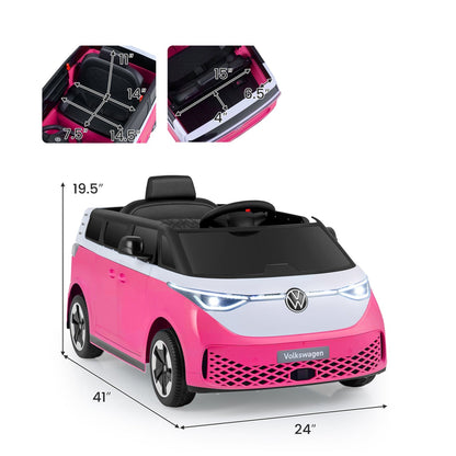 12V Electric Ride-On VW Bus with Remote Control & Music - - Ride-On Toy