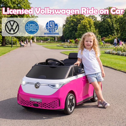 12V Electric Ride-On VW Bus with Remote Control & Music - - Ride-On Toy