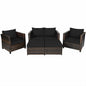 5 Pieces Patio Cushioned Rattan Furniture Set- DirectDeals- {{Product type}}