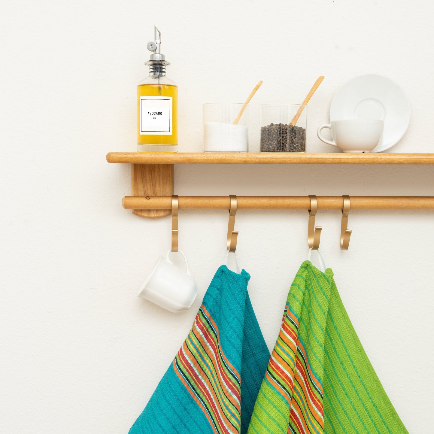 Salsa Stripe Kitchen Towels - -