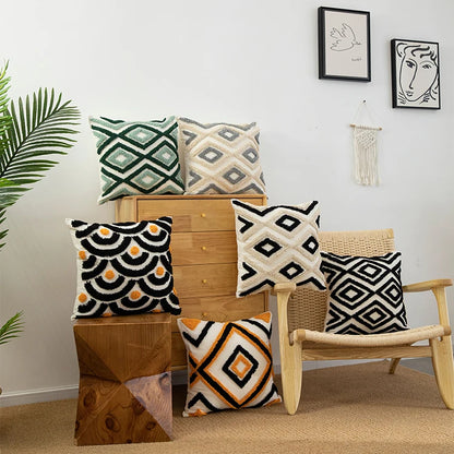 Decorative Throw Pillow Case Handmade Cushion Cover Geometric Cushion Cover