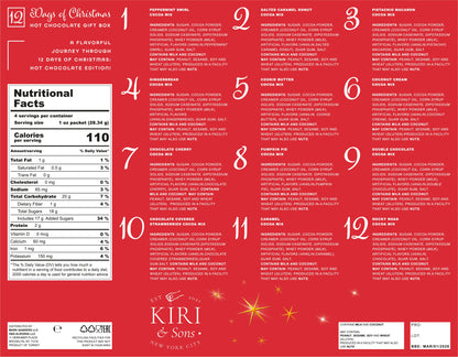 12 Days of Christmas Hot Chocolate, Giftable Food Set - - food