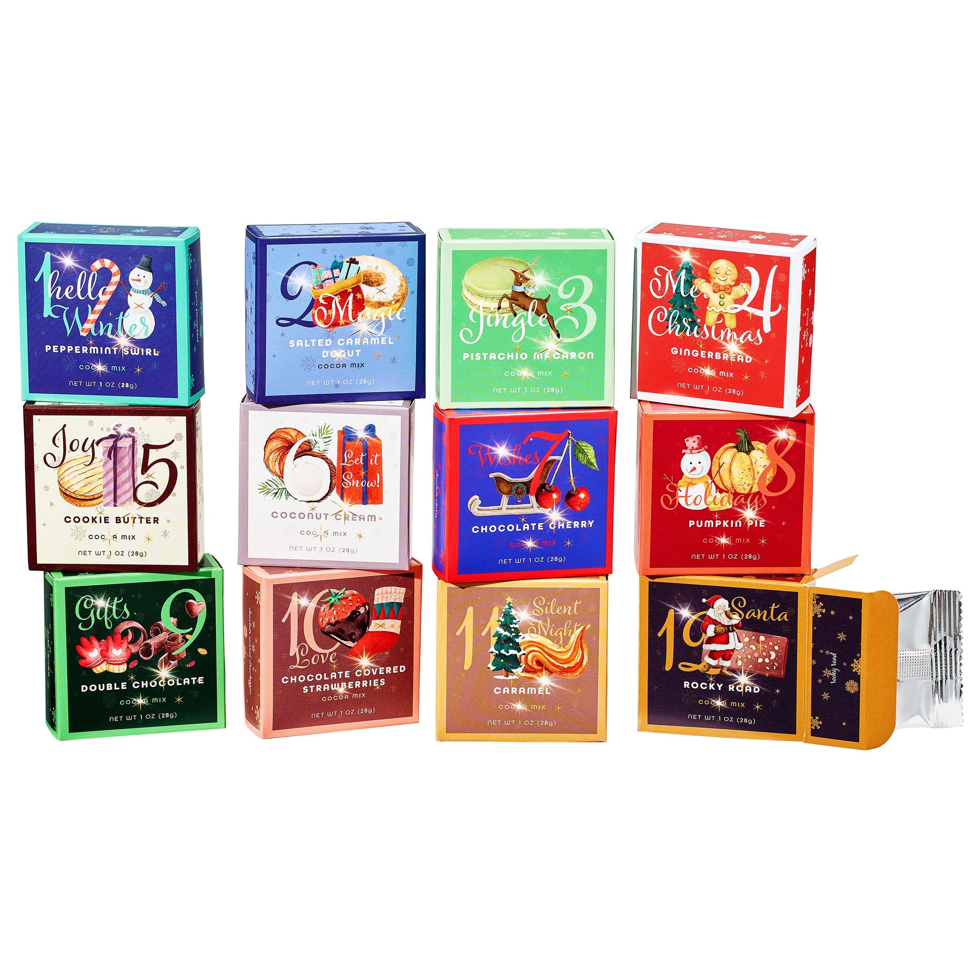 12 Days of Christmas Hot Chocolate, Giftable Food Set - - food