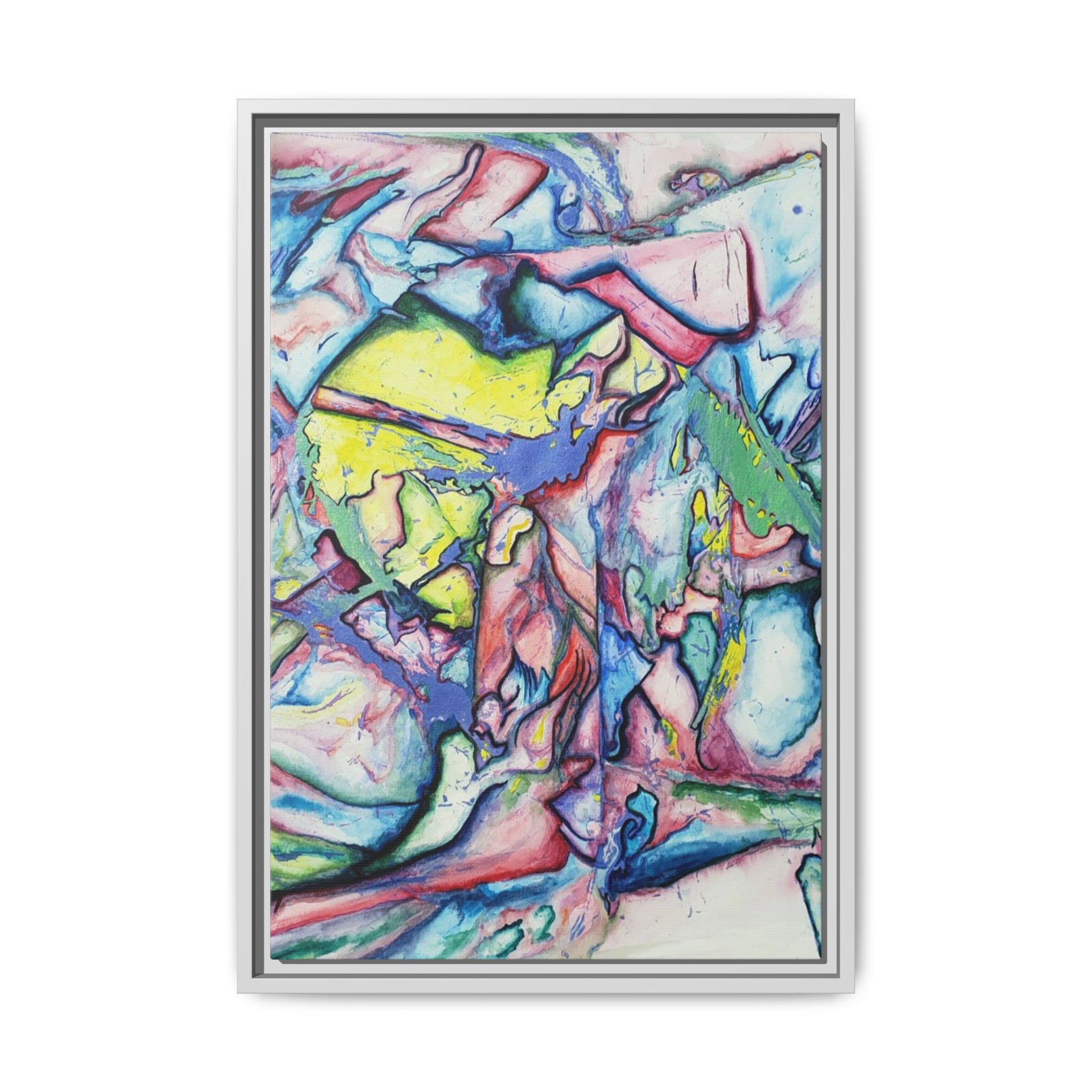 Alien Abstract Colorful Framed Canvas Art - Kia Day Design