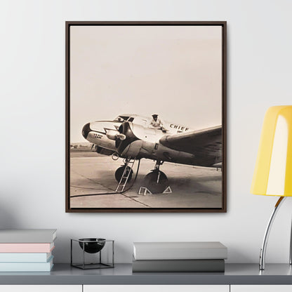 Refueling Mid-Contintent Chief Line 1939 Gallery Canvas Wraps Vertical Frame 20″ x 24″ Premium Gallery Wraps (1.25″) Walnut