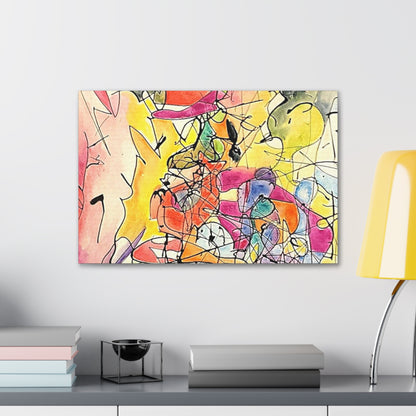 Colorful Abstract Canvas Gallery Wraps 24″ x 16″ 1.25"