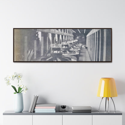Boulder Dam Powerhouse Gallery Canvas Wraps Horizontal Frame 60″ x 20″ Walnut 1.25"