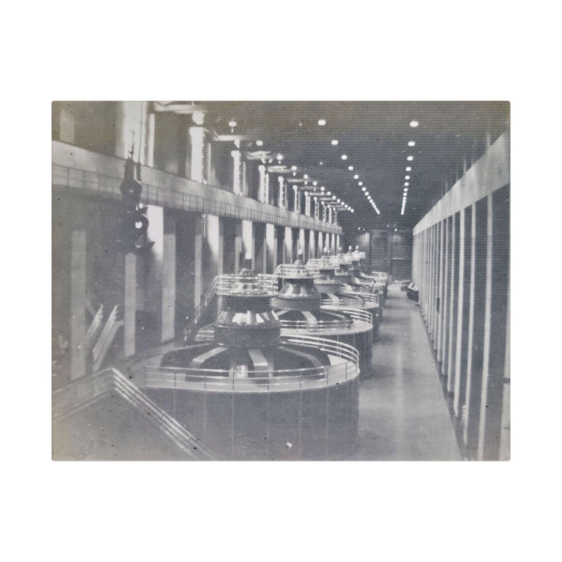 Boulder Dam Powerhouse Satin Canvas Stretched