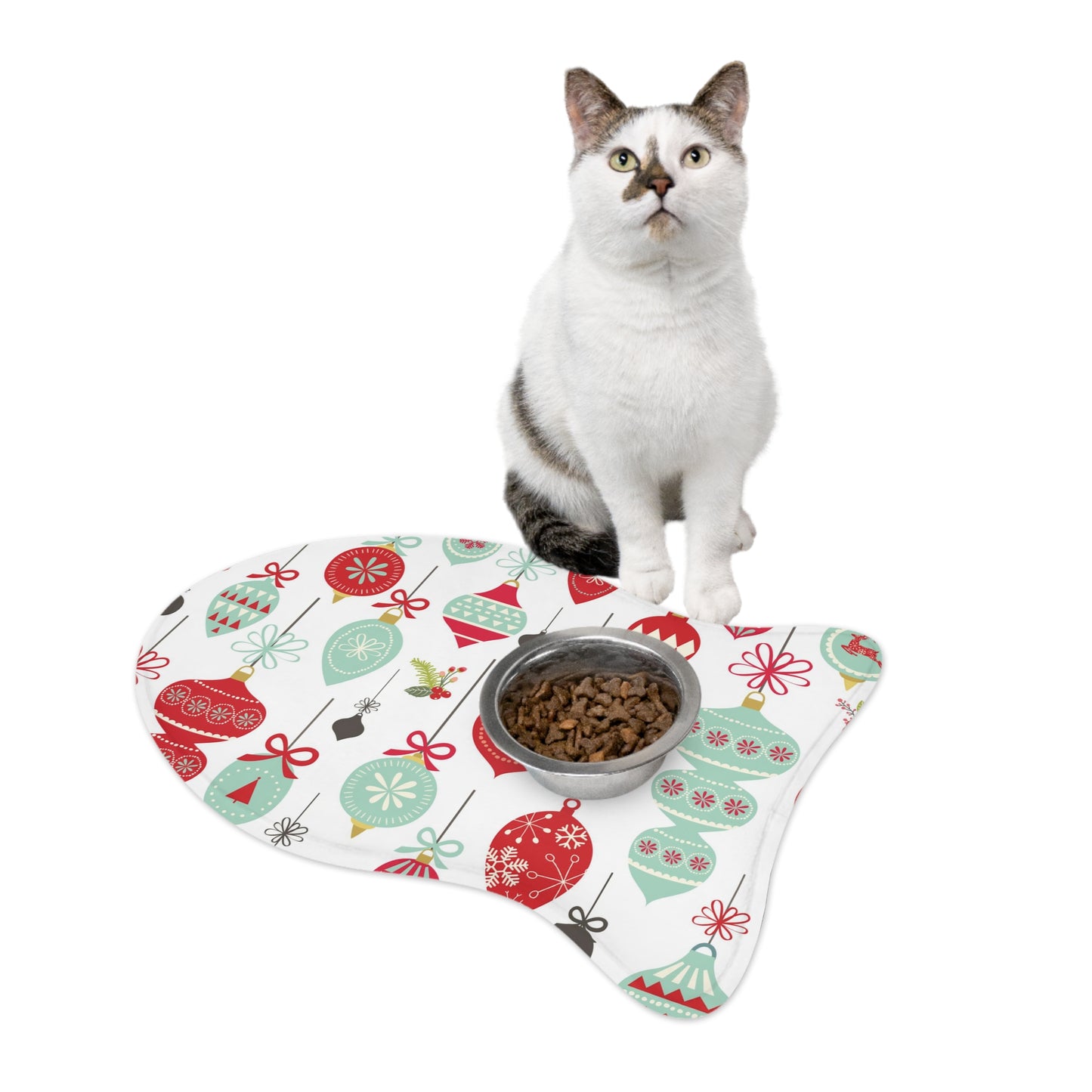 Vintage Christmas Ornaments Pet Feeding Mats