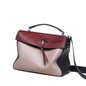 Genuine leather bag for female bag shoulder bag large capacity with contrast color pattern tote - Wine -