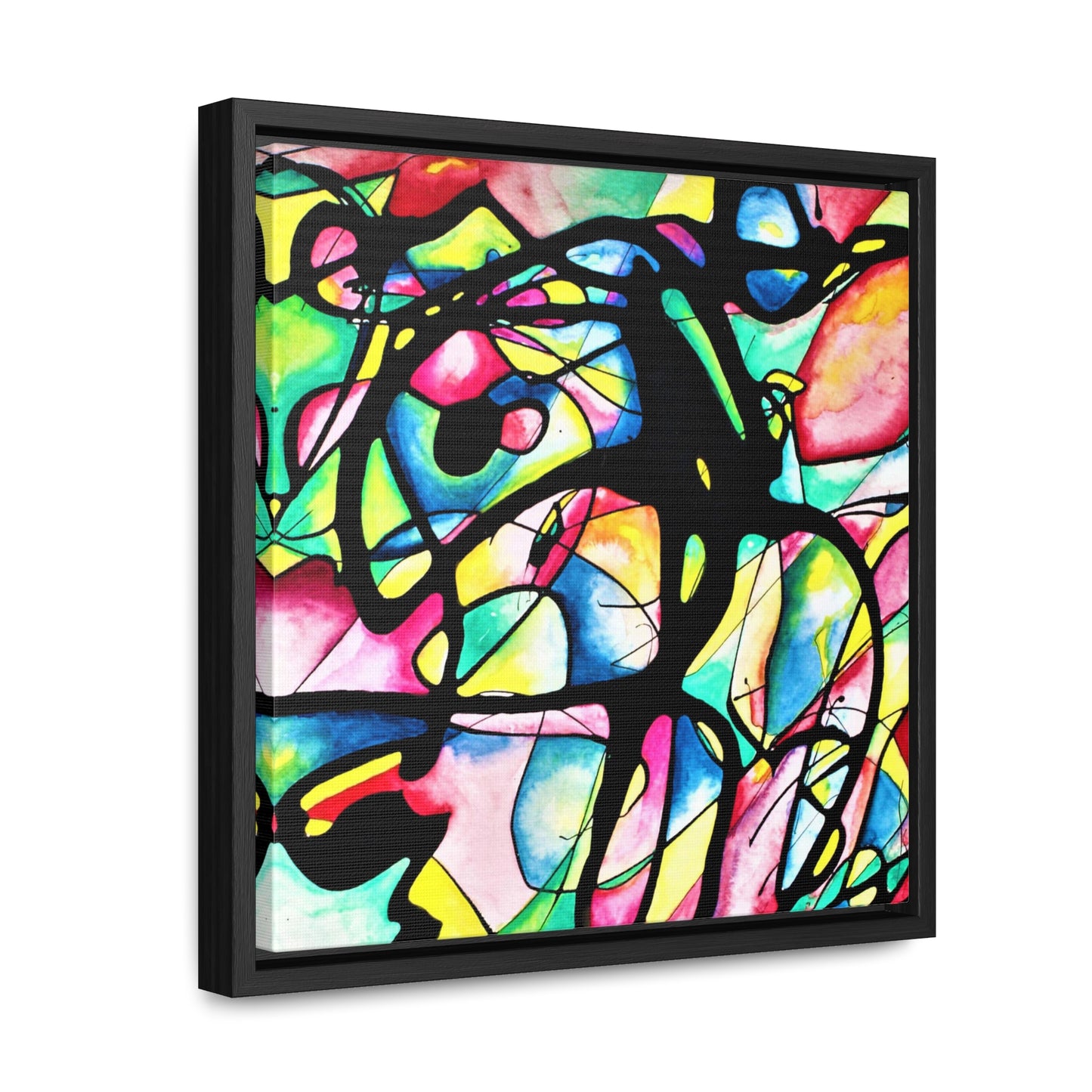 Peacock Gallery Canvas Wraps, Square Frame